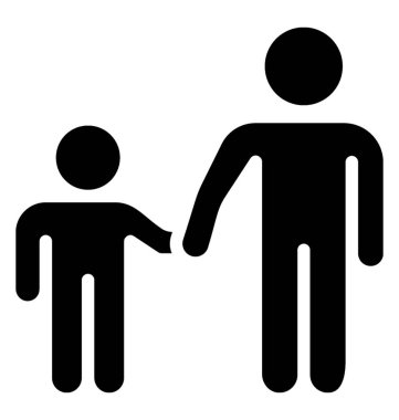 Baba ve oğlu glyph simge tasarımı 