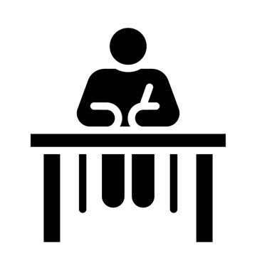 Katı simgedeki öğrenci piktogramı 