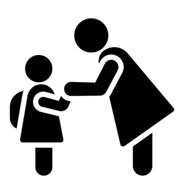 Okul glyph tasarım gidiyor çocuk Pictogram