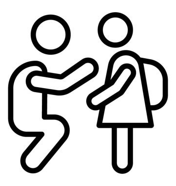 Okul hattı tasarımı gidiyor çocuk Pictogram