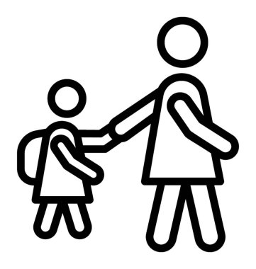 Okul hattı tasarımı gidiyor çocuk Pictogram