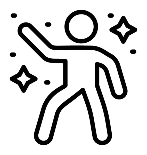 Dancing Icon Line Design — Stock Vector