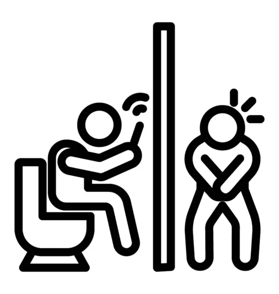 Ikona Čáry Pro Zarovnání Záchodě — Stockový vektor