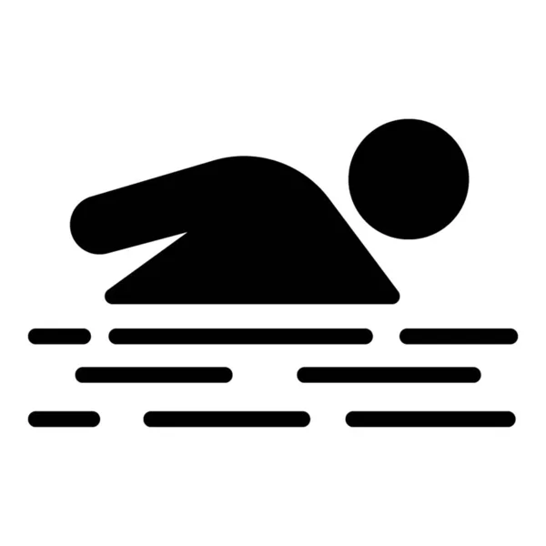 Mann Schwimmt Wasser Solider Ausführung — Stockvektor
