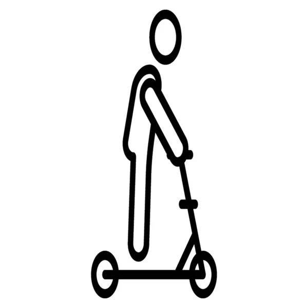 Kick Scooter Vektor Liniendesign — Stockvektor