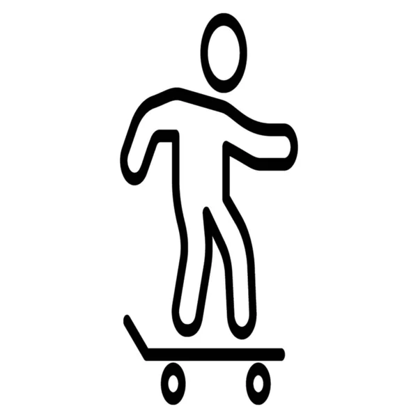 Junge Skateboarding Vektor Liniendesign — Stockvektor