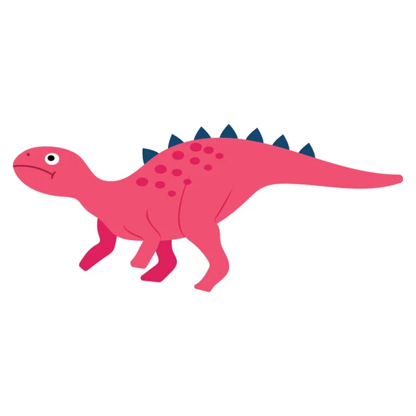 Dessin Animé Vecteur Dinosaure Plat Design — Image vectorielle