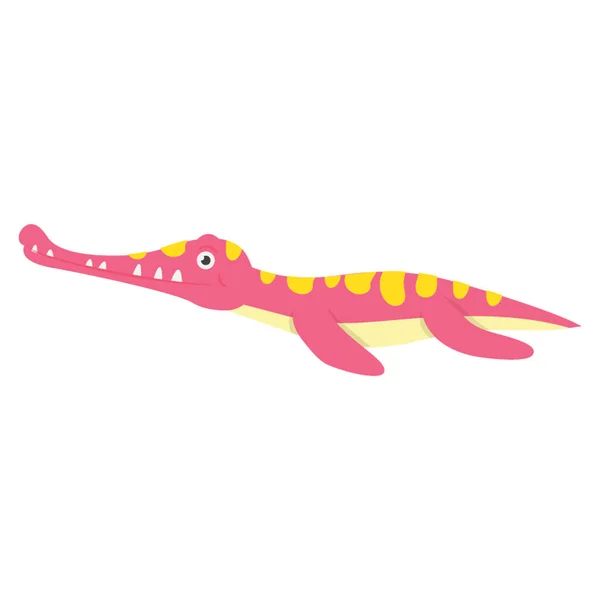 Bébé Dinosaure Vecteur Conception Plate — Image vectorielle