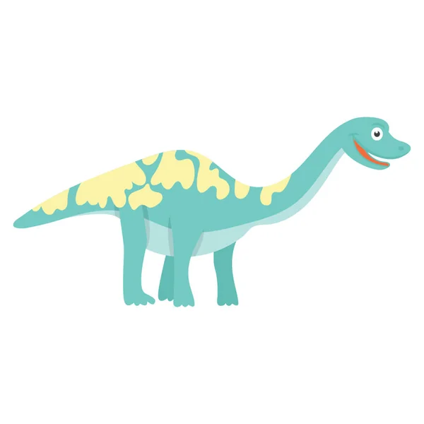 Icône Plate Dinosaure Dessin Animé Sauvage — Image vectorielle