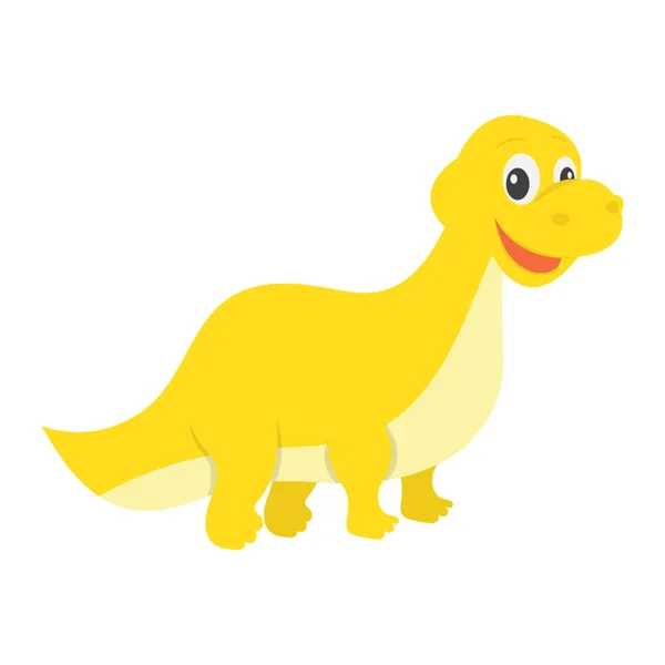Cute Dinosaur Vector Flat Design — Stock Vector