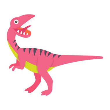 Jurassic saurischian dinozor düz simge tasarımı 