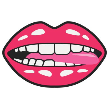 Dil ısırma diş simgesi 