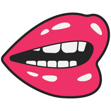 Dudaklar etiket vektör simgesi 