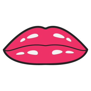 Katı tasarımdudak makyaj vektör 