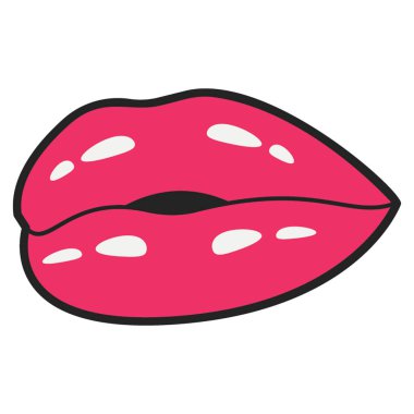 Dudaklar etiket vektör simgesi 