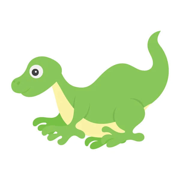 Vettore Dinosauri Dei Cartoni Animati Design Piatto — Vettoriale Stock