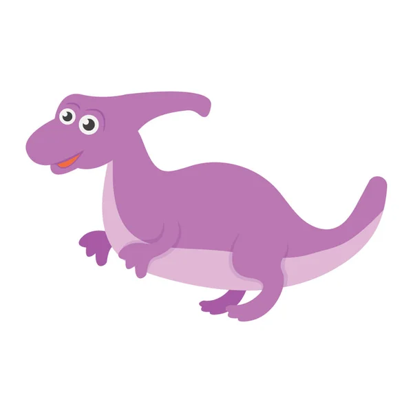Dessin Animé Vecteur Dinosaure Dans Design Plat — Image vectorielle