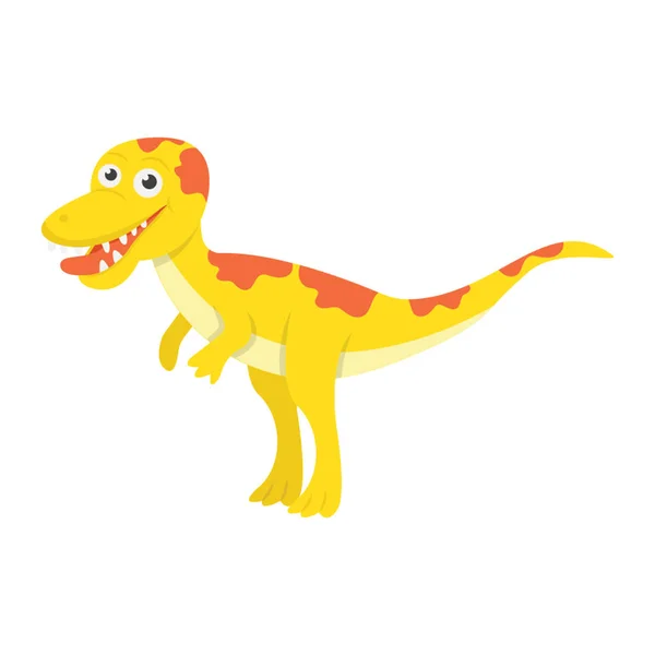 Vecteur Dinosaures Mignon Design Plat — Image vectorielle