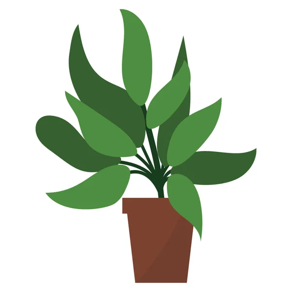 Planta Maceta Salvia Icono Plano — Vector de stock