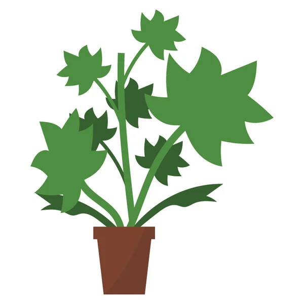 Ladys Planta Del Manto Icono Plano — Vector de stock