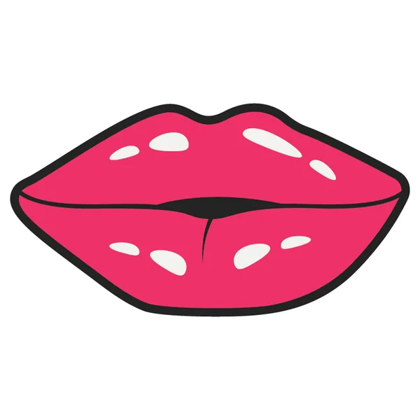 Romántico Besar Labios Plana Icono Diseño — Archivo Imágenes Vectoriales