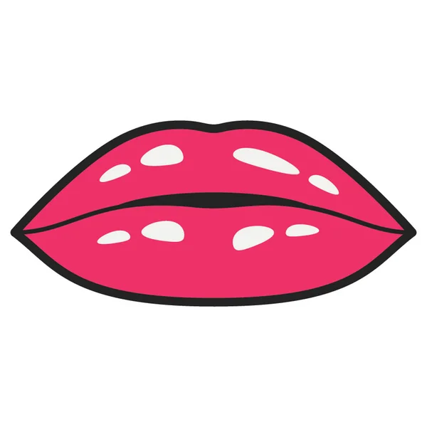 Pegatina Maquillaje Labios Diseño Plano — Archivo Imágenes Vectoriales