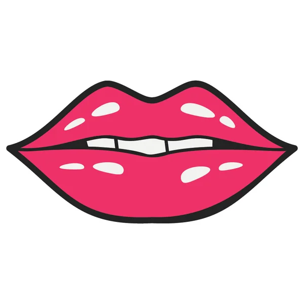 Εικονίδιο Της Γυναίκας Χείλη Αυτοκόλλητο Επίπεδη Σχεδίαση — Διανυσματικό Αρχείο