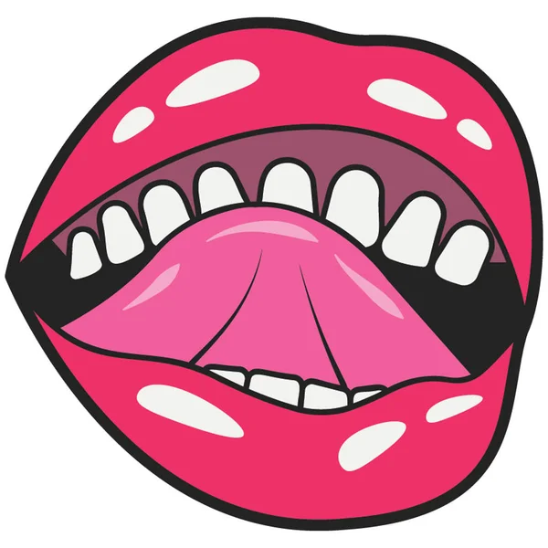 Lengua Lamer Labios Icono Diseño — Archivo Imágenes Vectoriales