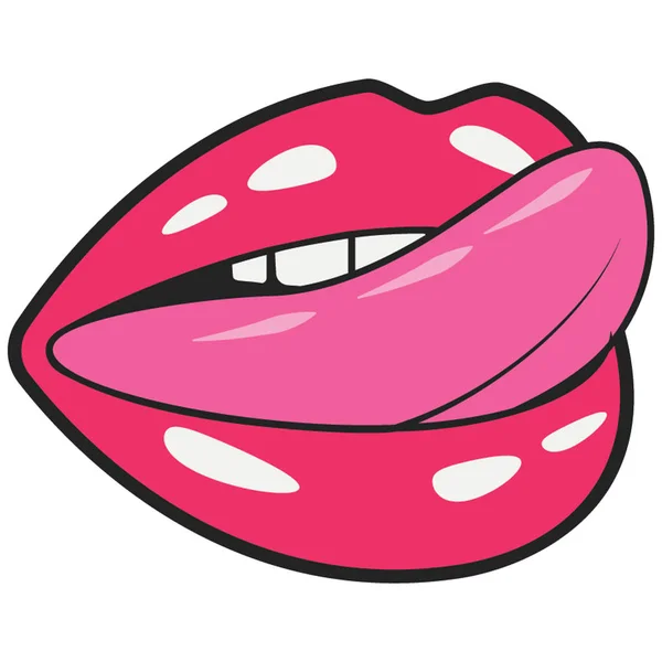 歯を噛む舌フラットベクトル — ストックベクタ
