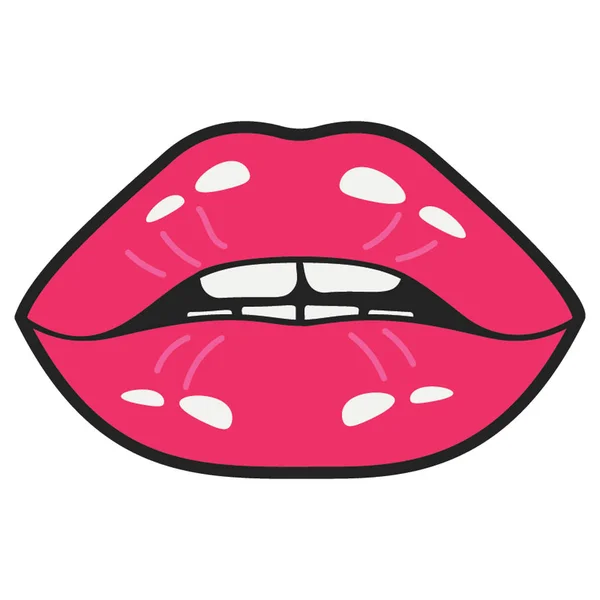 舌舐め唇アイコンデザイン — ストックベクタ