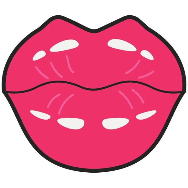 Romántico Besar Labios Plana Icono Diseño — Archivo Imágenes Vectoriales