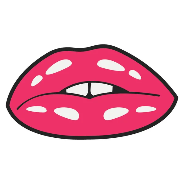 Vrouwelijke Lippen Make Plat Ontwerp — Stockvector