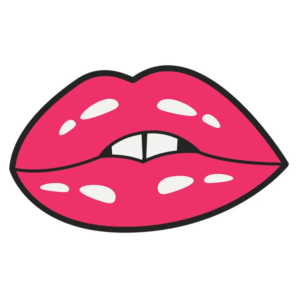 フラットなデザインの女性の唇メイク — ストックベクタ