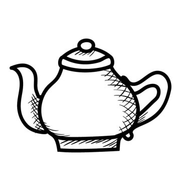Çaydanlık vektörünün doodle tasarımı 