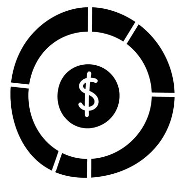 Finansal grafik simgesinin dolgulu tasarımı.