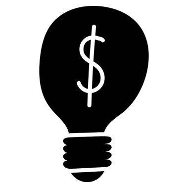 Ampul içinde Dolar, finansal fikir simgesi.