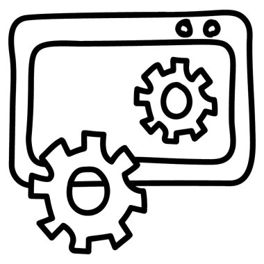 Hat tasarımında dişli simgesi.