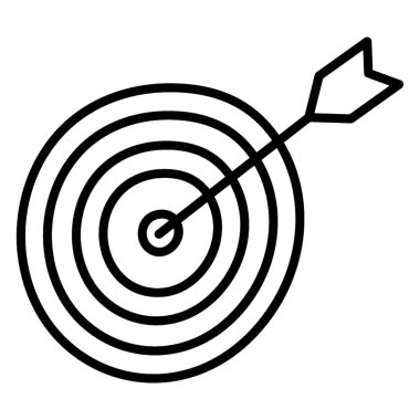 Beyaz arka planda yalıtılmış çizgi tasarımında hedef simgesi.