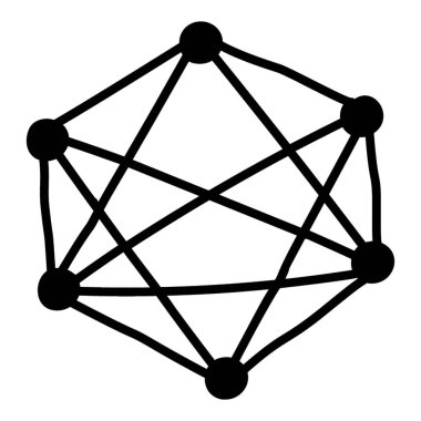 Altıgen yapı simgesi glyph tasarımı