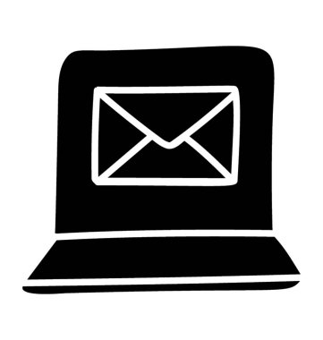 Glyph tasarımında çevrimiçi posta simgesi.