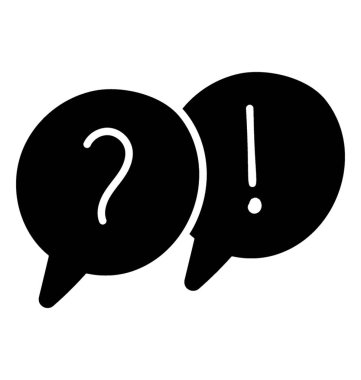 Soru simgesi, glyph vektör tasarımı sor.