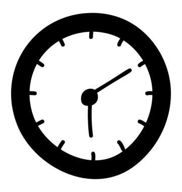 Katı tasarım saat simgesi.