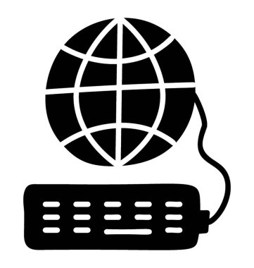 Klavyeile Küre, çevrimiçi öğrenme simgesi.