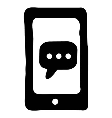 Mobil içinde sohbet balonu, mobil iletişim konsepti 