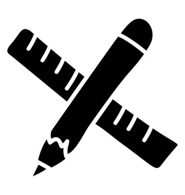 Ölçekli kalem, kırtasiye araçları simgesi.