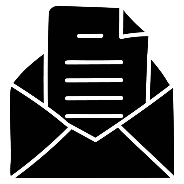 Carta Dentro Envelope Ícone Envelope Aberto — Vetor de Stock