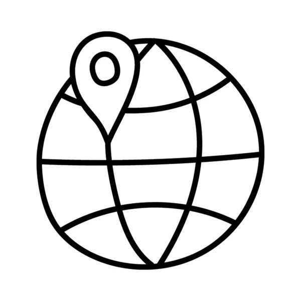 Глобус Указателем Местоположения Значок Глобального Местоположения — стоковый вектор