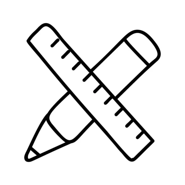 鉛筆とスケール ひな形ツールアイコン — ストックベクタ