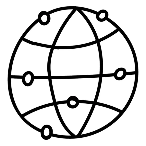 Symbol Des Globus Liniendesign — Stockvektor