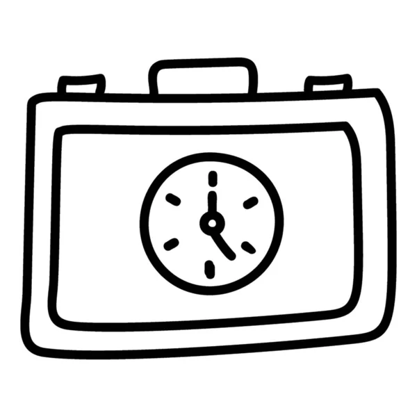 Relógio Portfólio Conceito Tempo Negócios —  Vetores de Stock